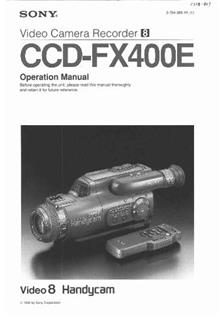 Sony CCD FX 400 E manual. Camera Instructions.
